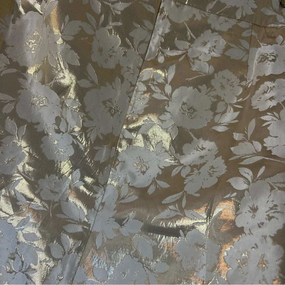 J. Crew beautiful floral metallic gold & cream skirt, women’s sz 12, GUC - Picture 3 of 11